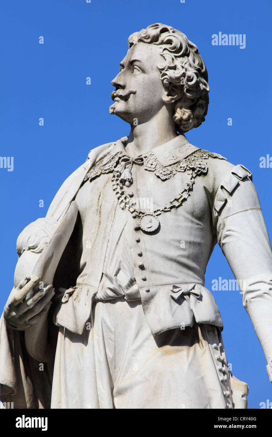 Monument to the famous Baroque painter Sir Anthony Van Dyck in Antwerp