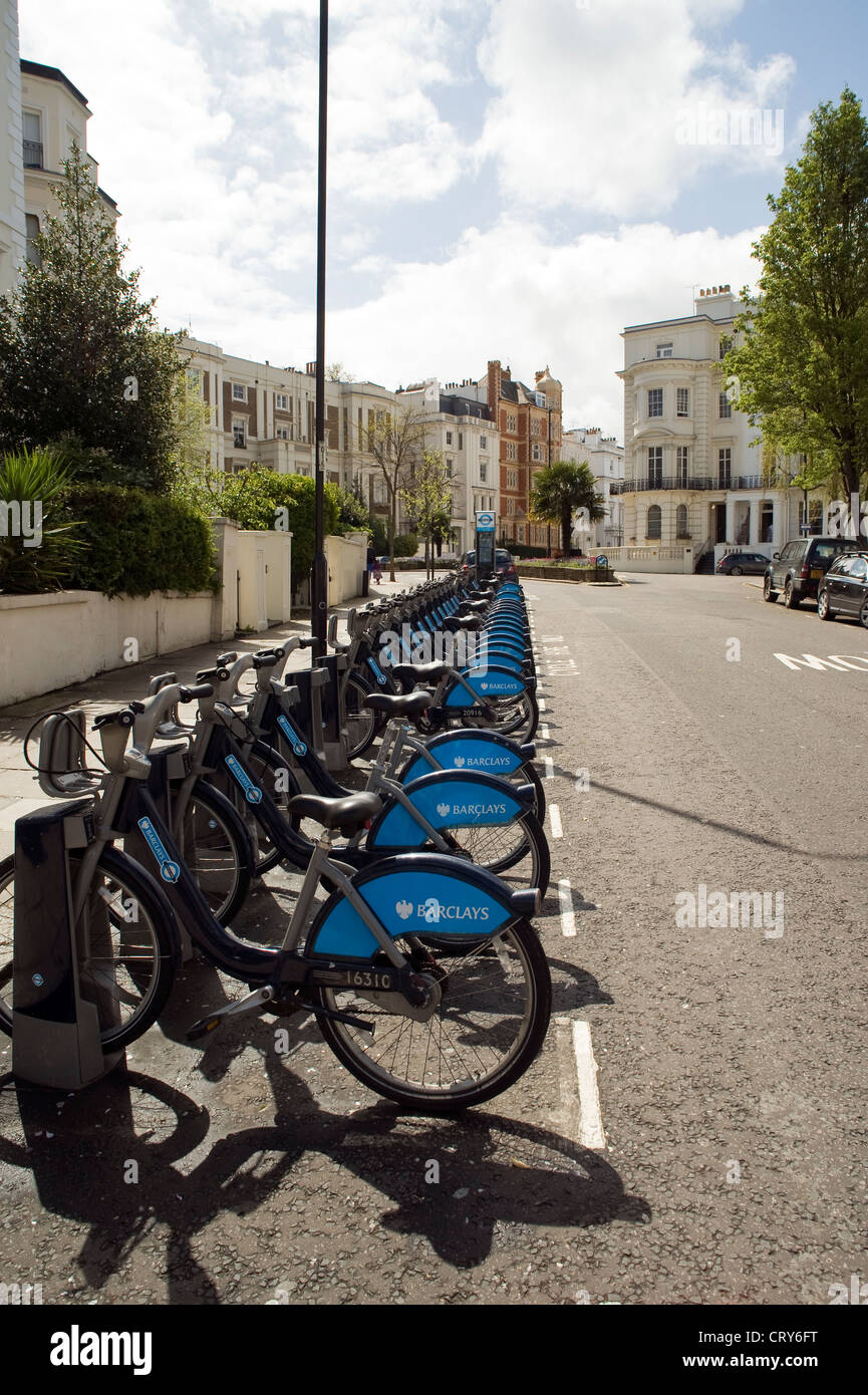 Barclays Cycle Hire bikes in London Stock Photo Alamy