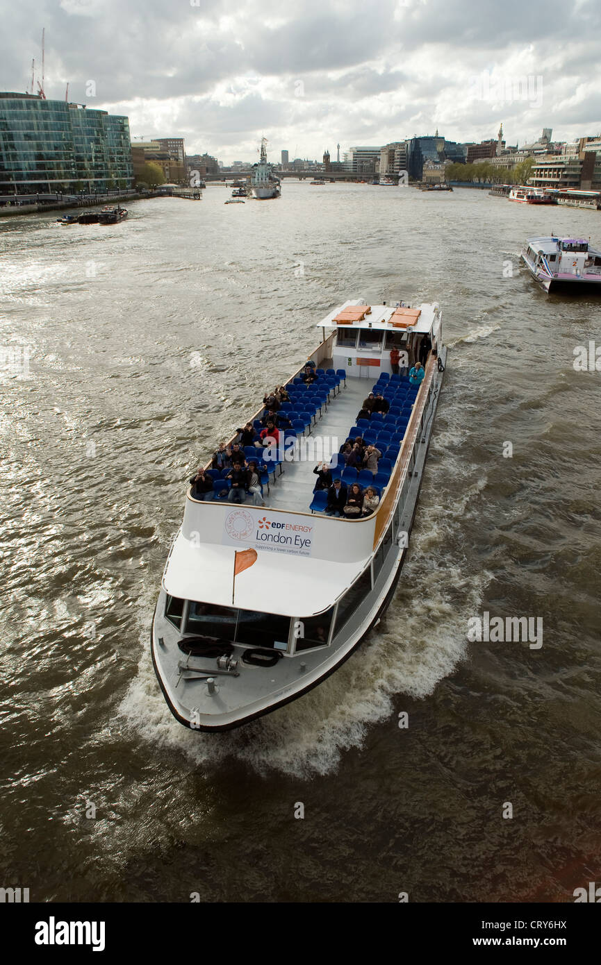 River boat cruiser London UK Stock Photo