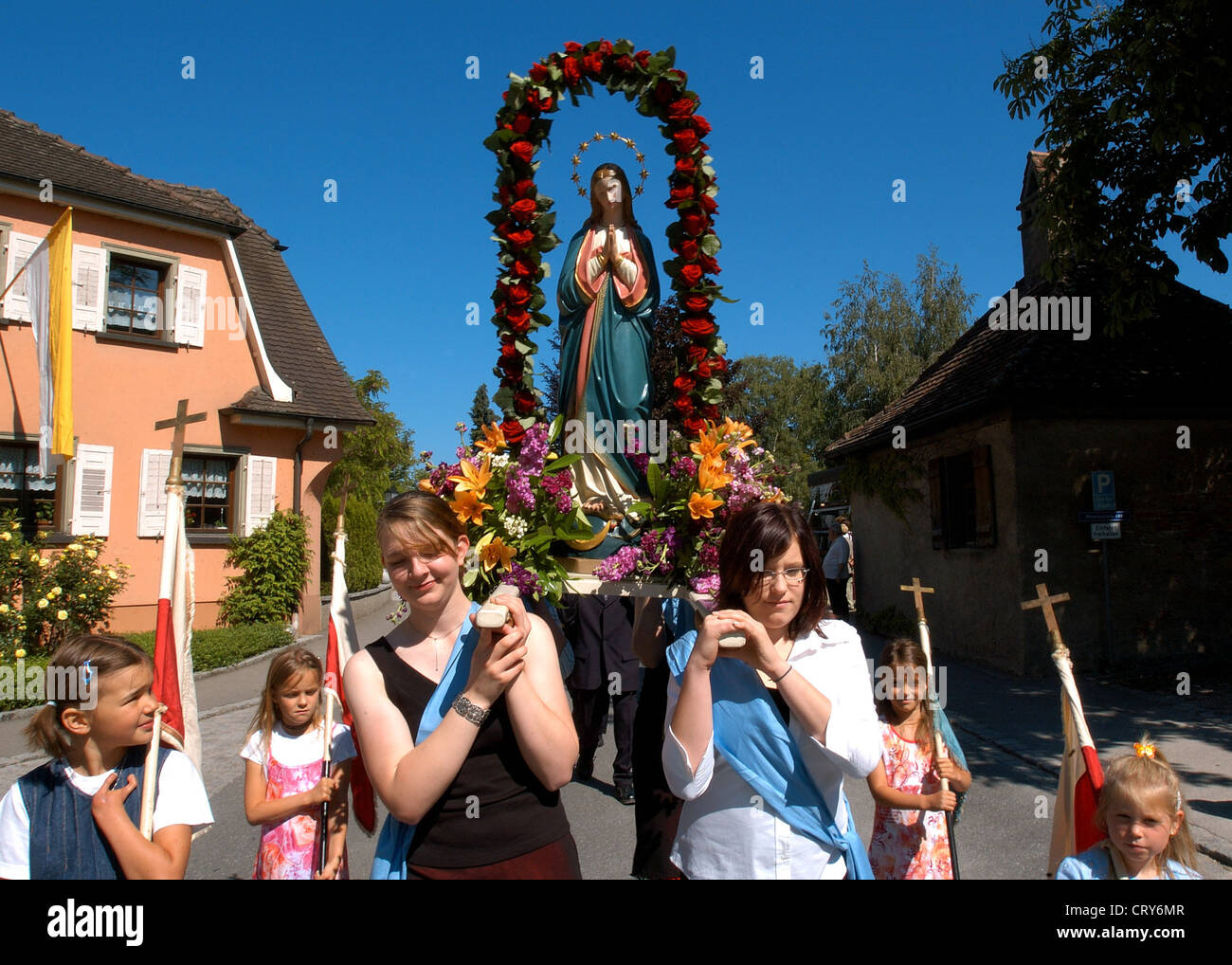 Procession on Lake Constance Stock Photo