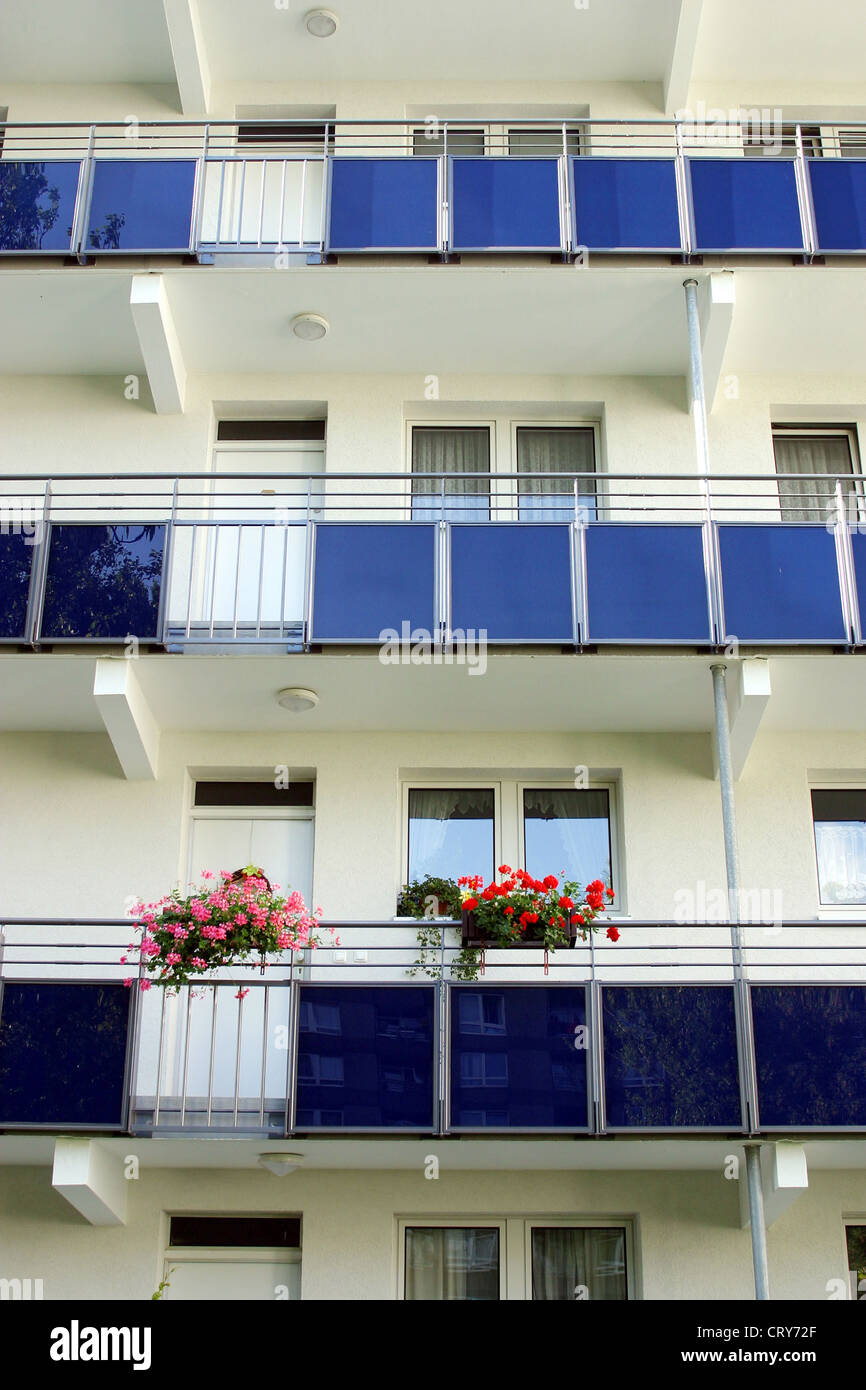 Duesseldorf, apartment house with modernized facade Stock Photo