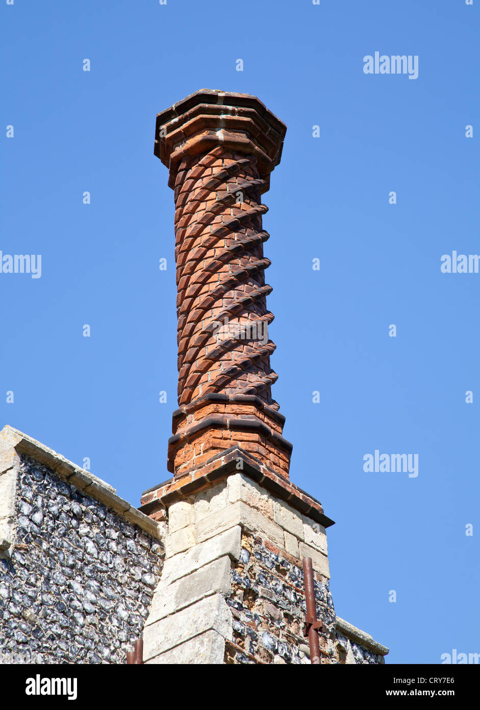 St.Osyth Priory Gatehouse chimney Stock Photo