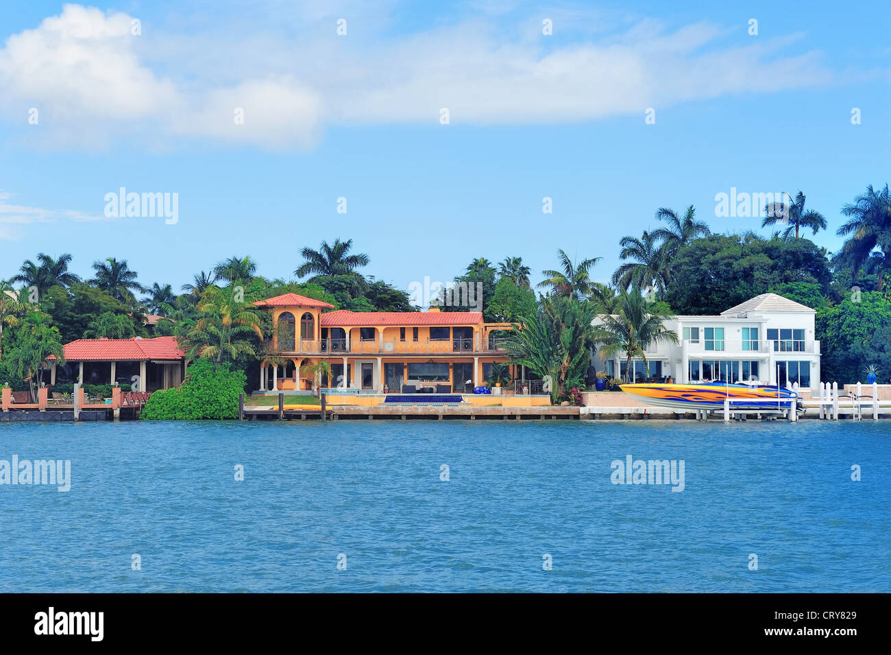 Luxury house on Hibiscus Island in downtown Miami, Florida Stock Photo