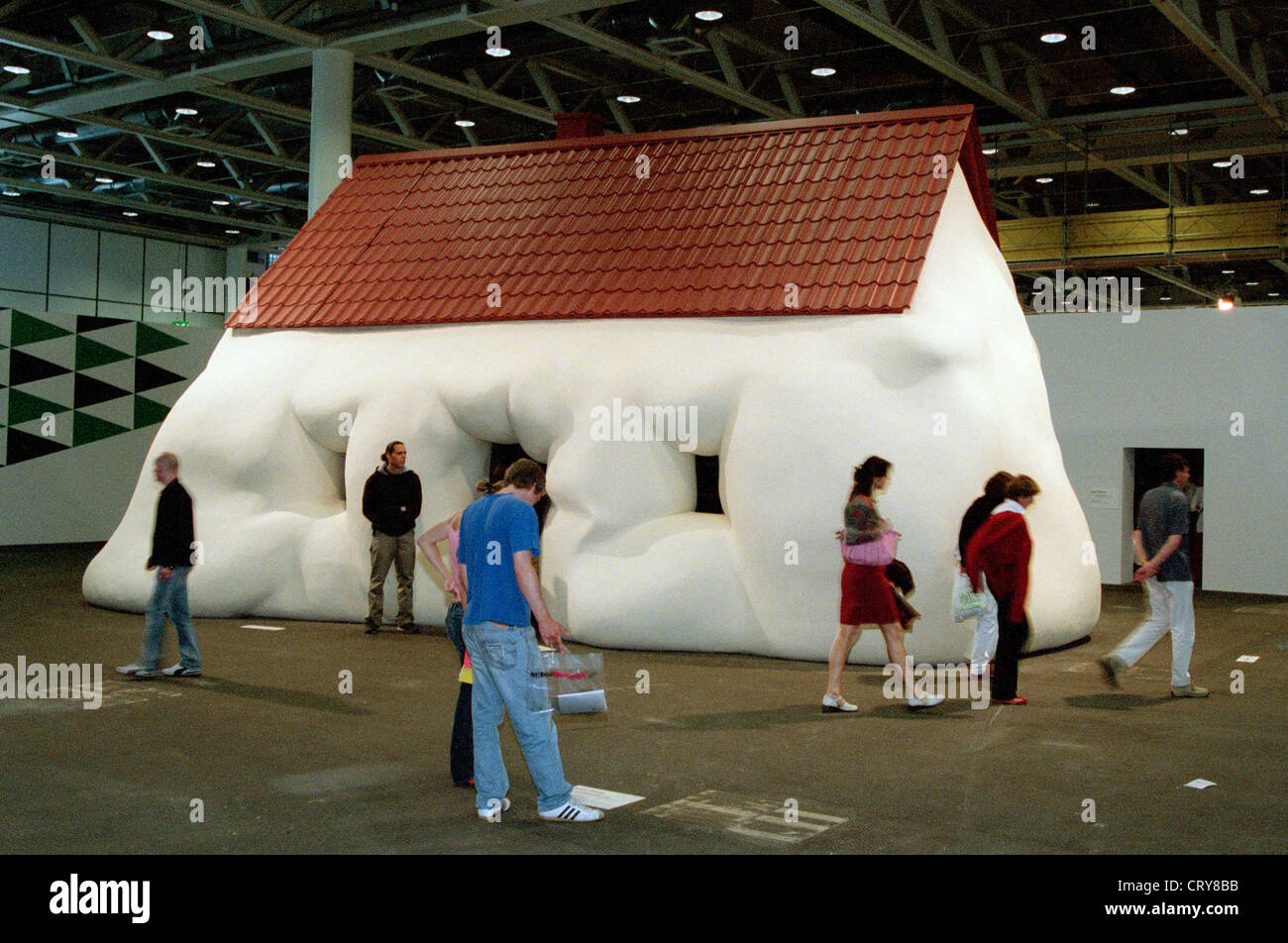 The art object Fat House at Art Basel Stock Photo
