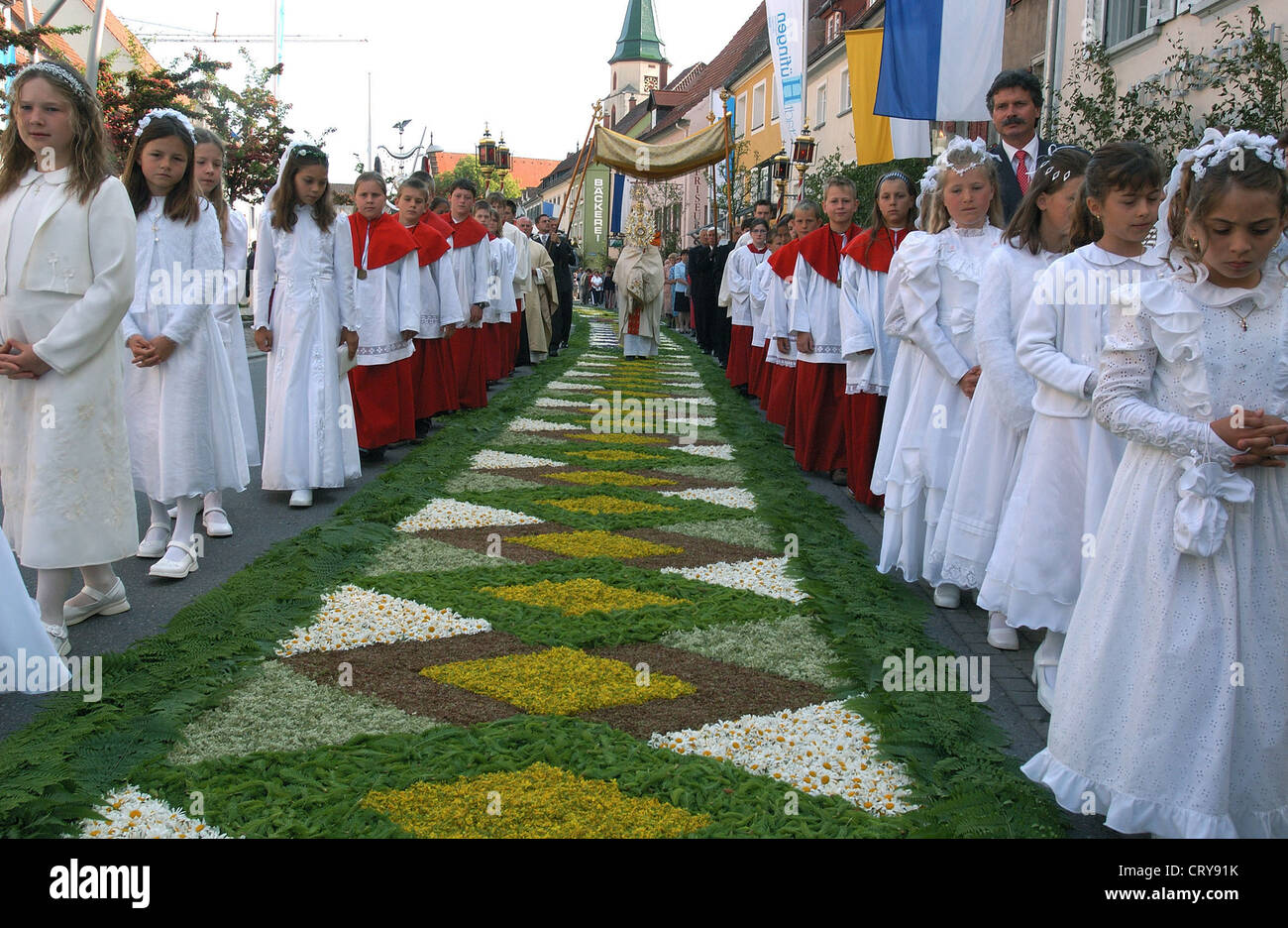 Altar flowers corpus christi procession hires stock photography and