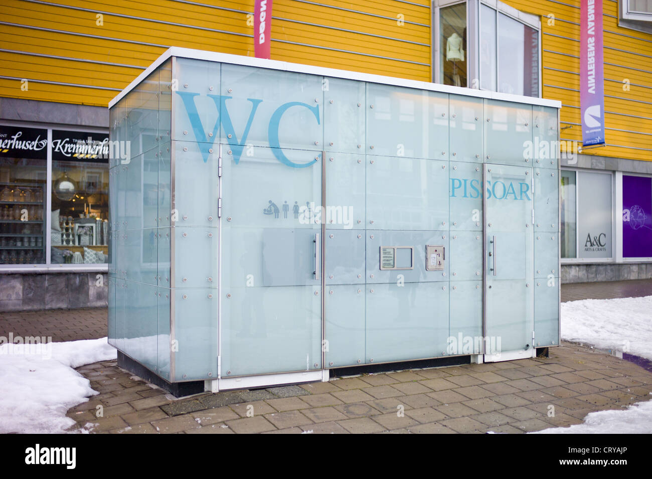 Futuristic design Public Convenience toilet in Tromso, Norway Stock