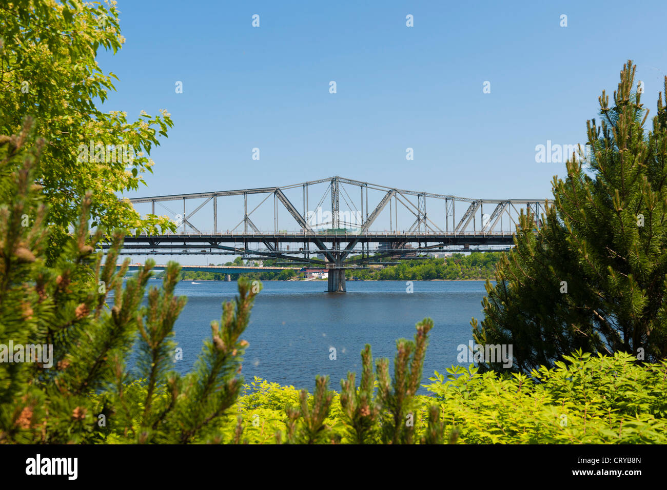 Royal Alexandra Interprovincial Bridge, Ottawa river Stock Photo