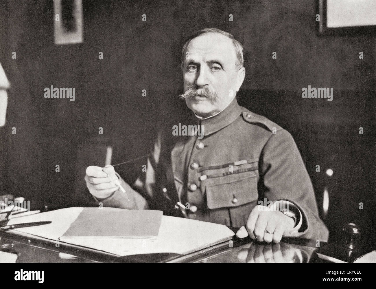Marshal Ferdinand Foch, 1851 – 1929. French soldier, military theorist and First World War hero. From The Year 1919 Illustrated. Stock Photo