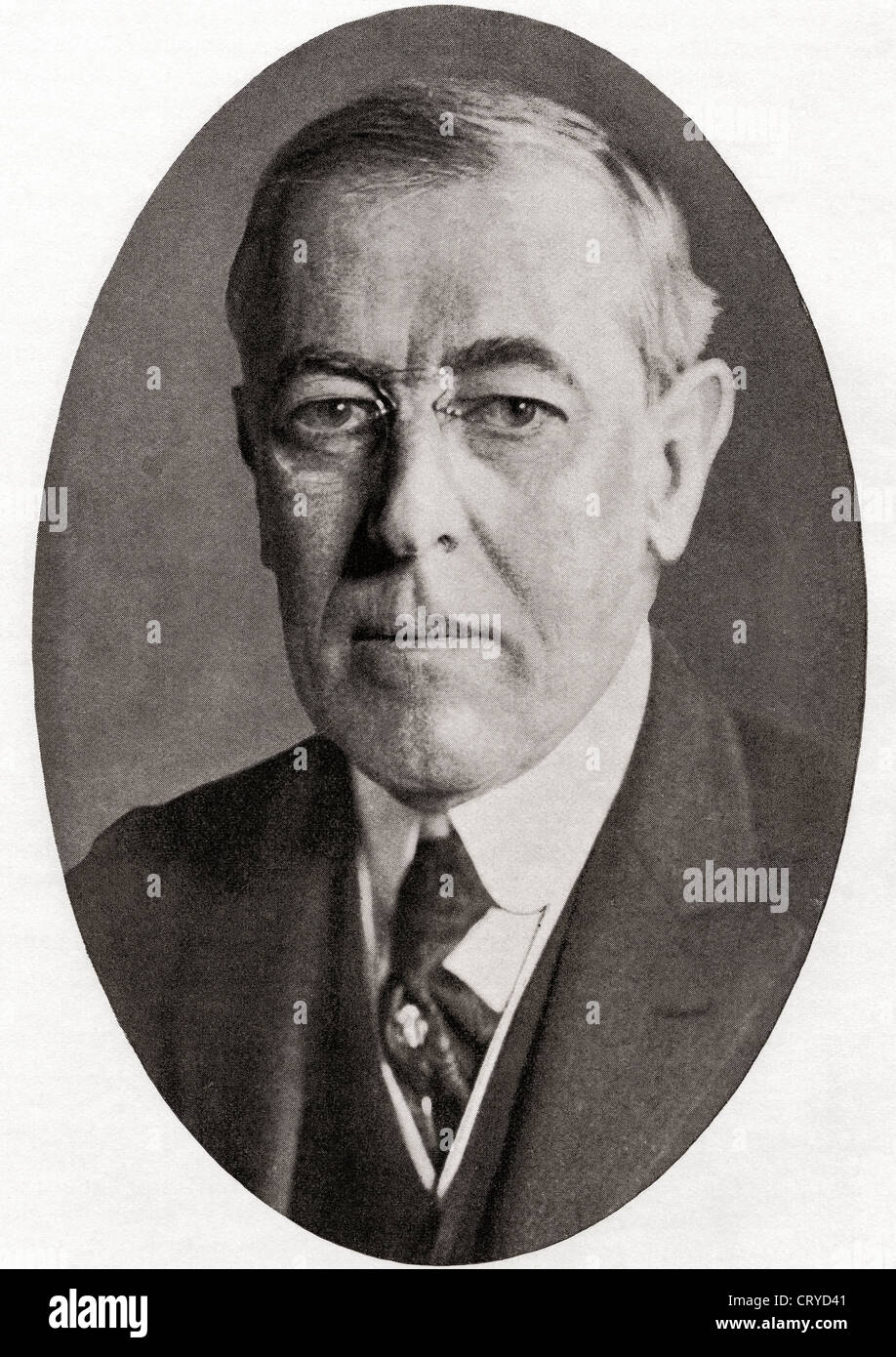 Thomas Woodrow Wilson, 1856 – 1924. 28th President of the United States of America. From The Year 1919 Illustrated. Stock Photo