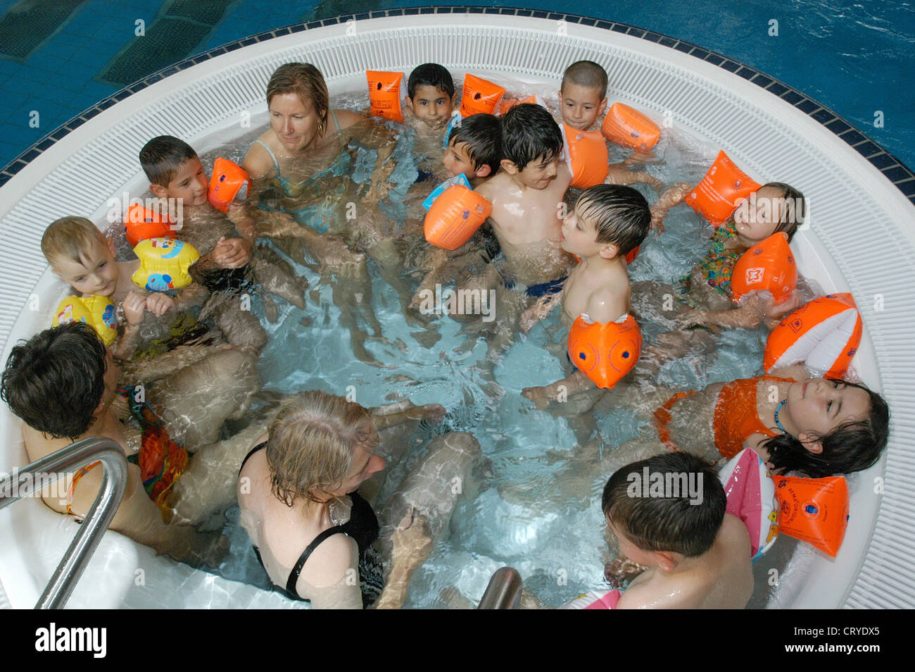 Children in the jacuzzi Stock Photo Alamy