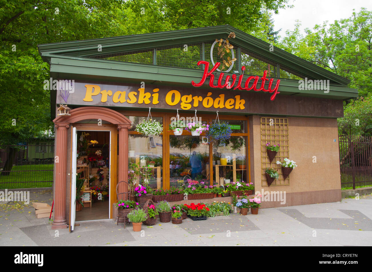Flower shop Praga district Warsaw Poland Europe Stock Photo Alamy