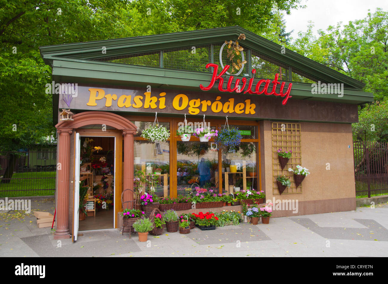 Flower shop Praga district Warsaw Poland Europe Stock Photo