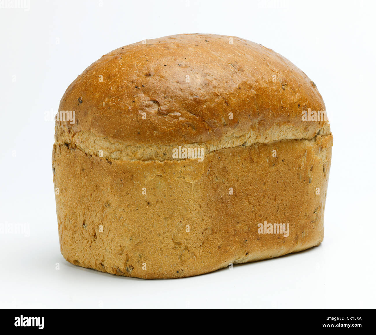 A loaf of brown bread on a white background Stock Photo - Alamy