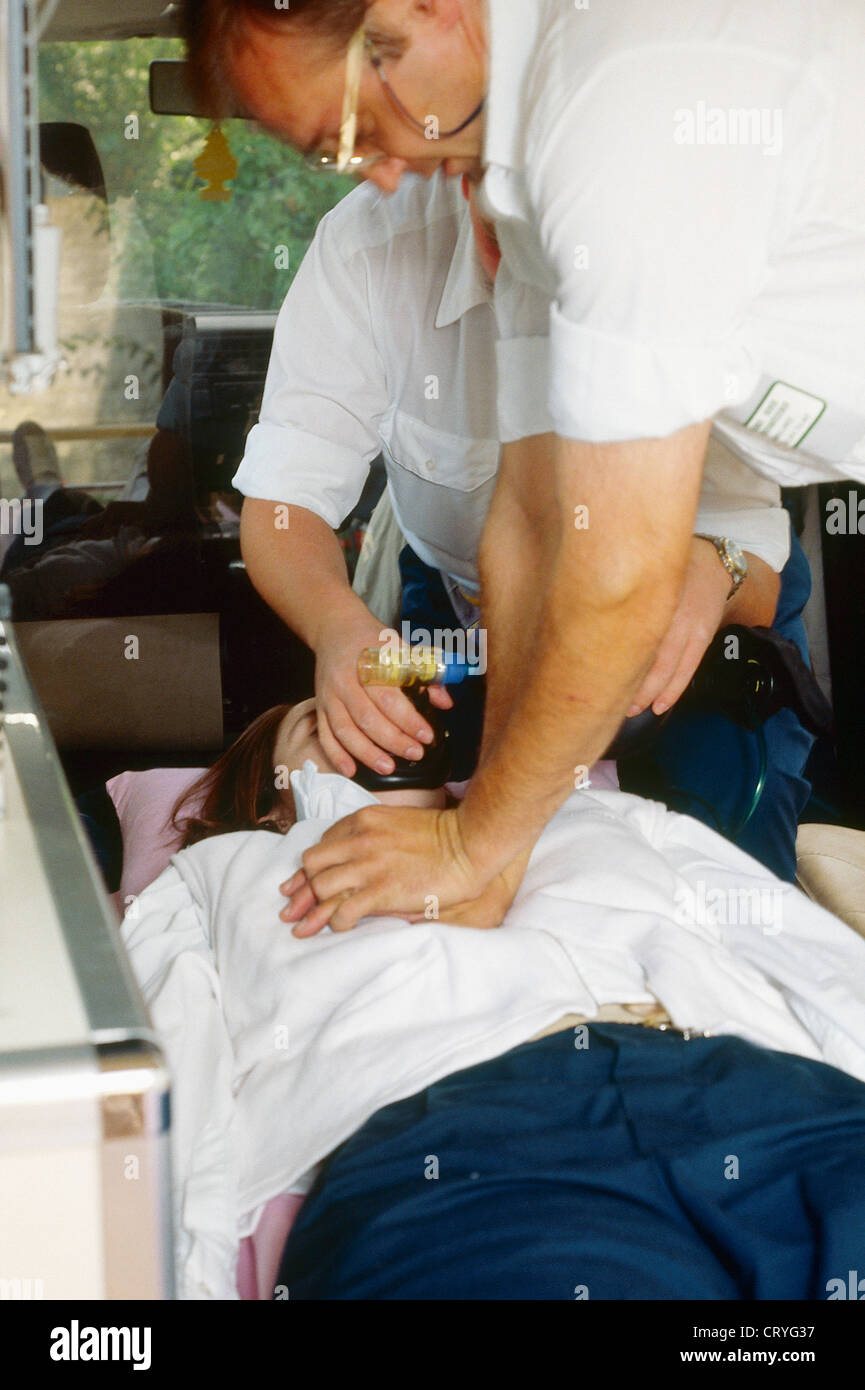 MASSAGING THE HEART Stock Photo