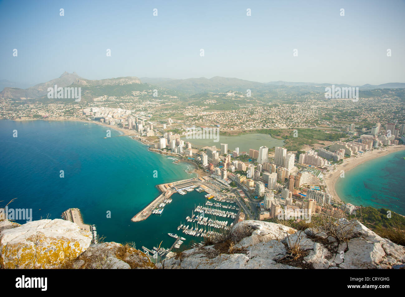 Calpe as seen from the summit of its landmark mountain Stock Photo - Alamy