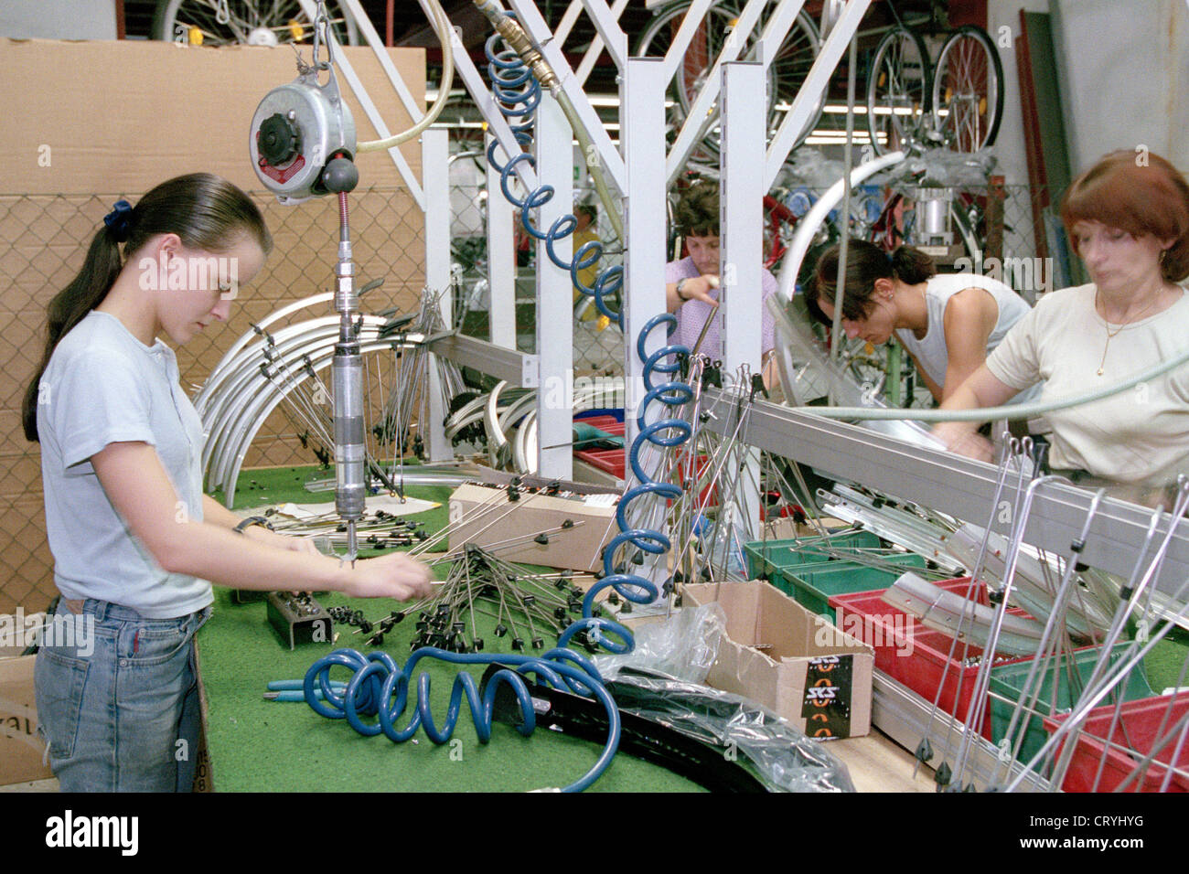 Bicycle production in the Central German bicycle works Stock Photo Alamy
