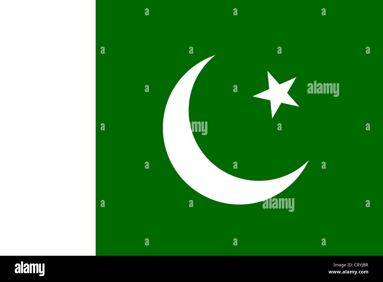 National flag of the Islamic Republic Pakistan. Stock Photo