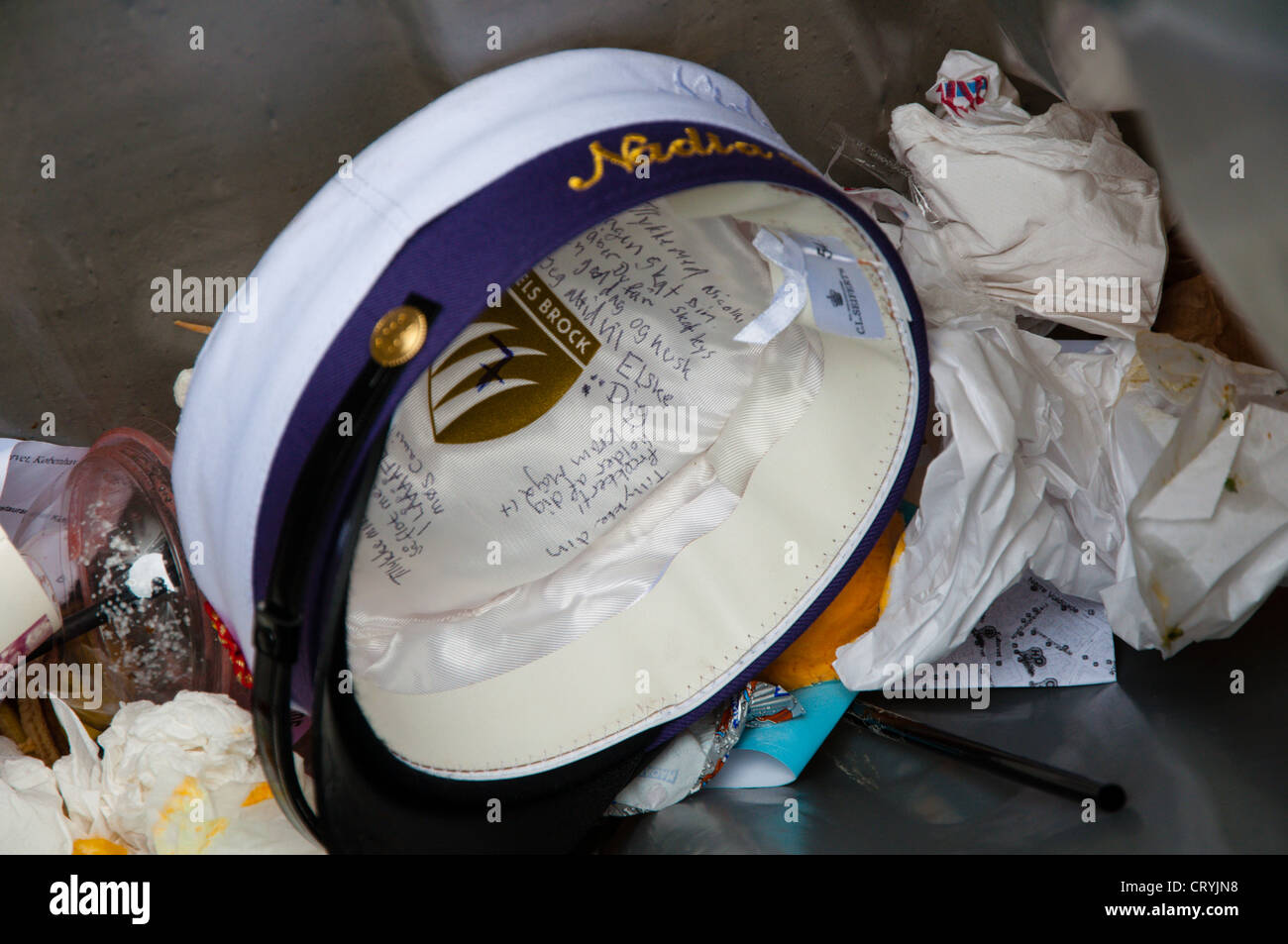 Discarded graduation cap in a rubbish bin Copenhagen Denmark Europe Stock  Photo - Alamy