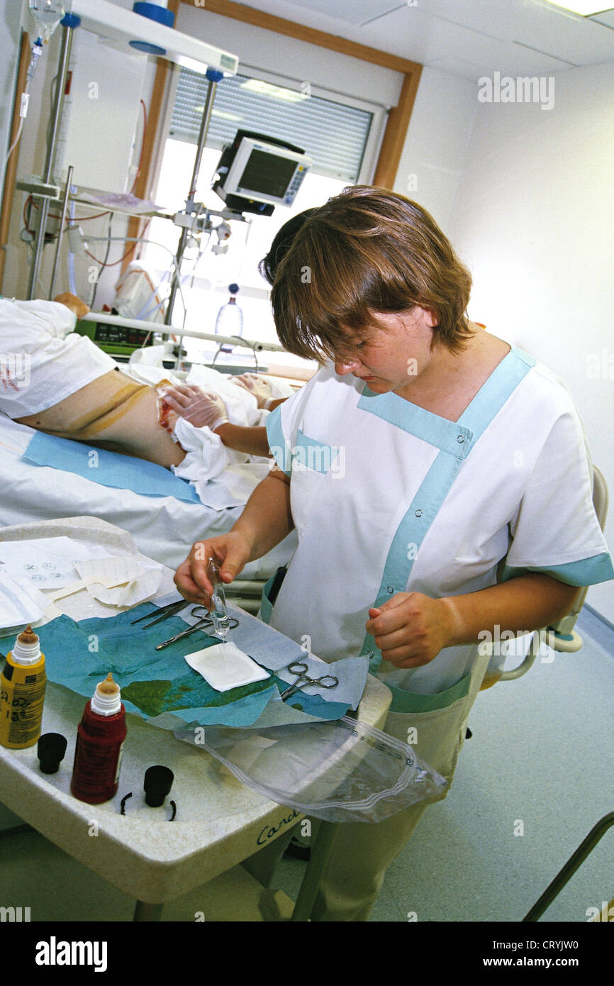 NURSE DISPENSING CARE Stock Photo Alamy
