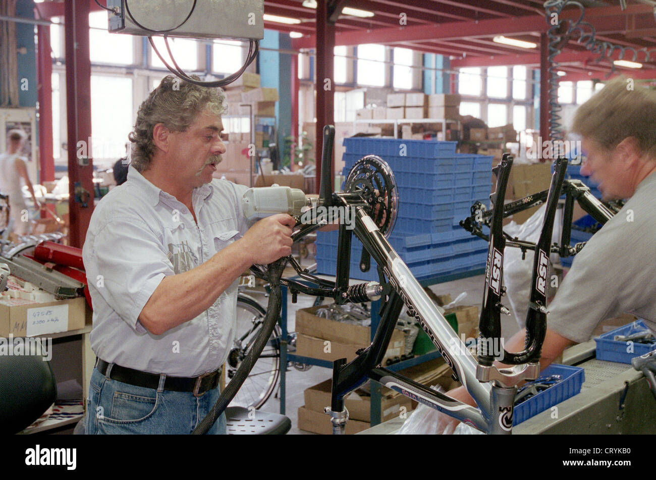 Bicycle production in the Central German bicycle works Stock Photo Alamy