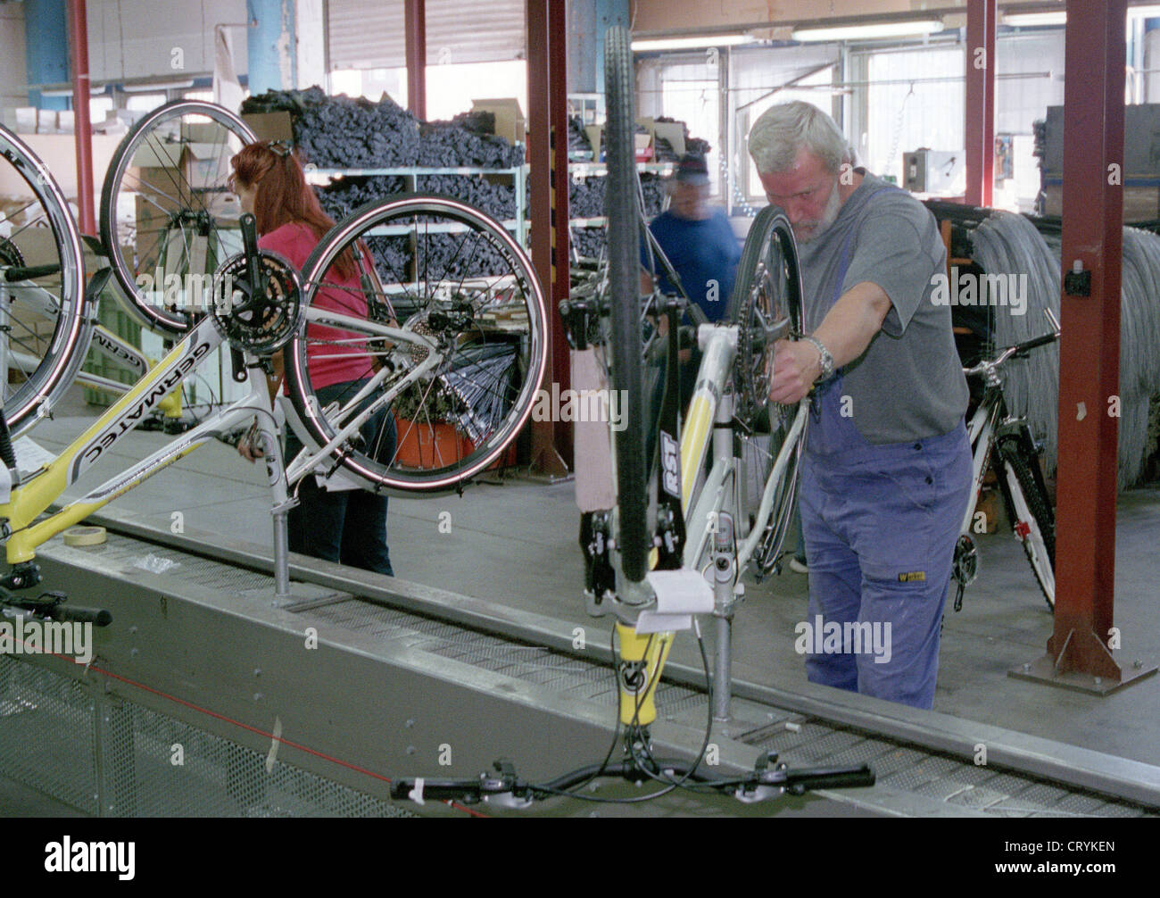 Bicycle production in the Central German bicycle works Stock Photo Alamy