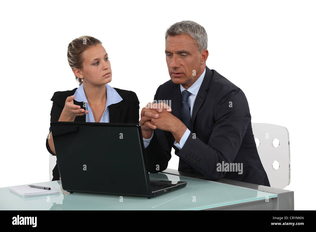 Man considering his colleague's proposal Stock Photo
