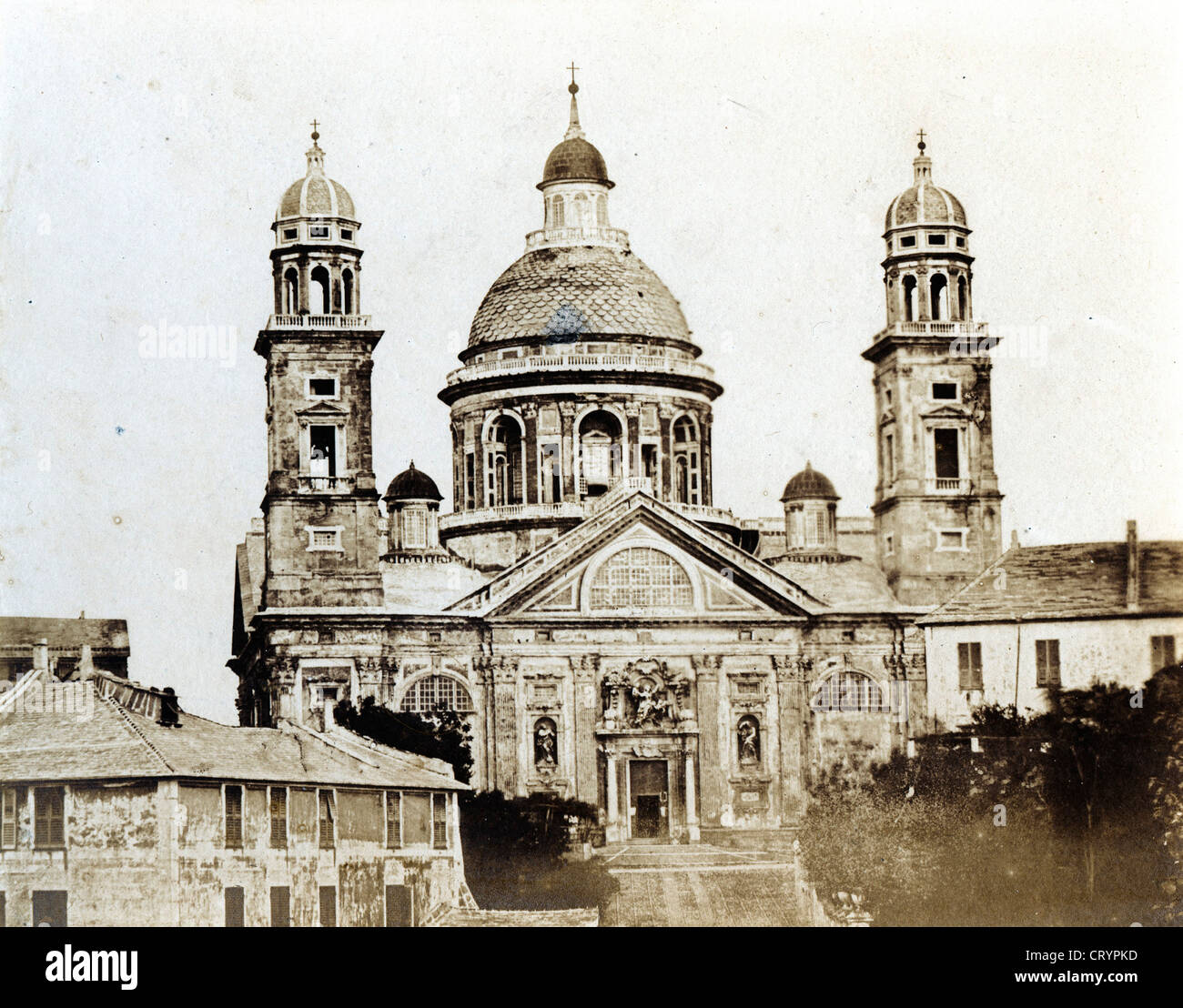 Santa Maria Assunta Church, Genoa, Italy, ca 1850 Stock Photo