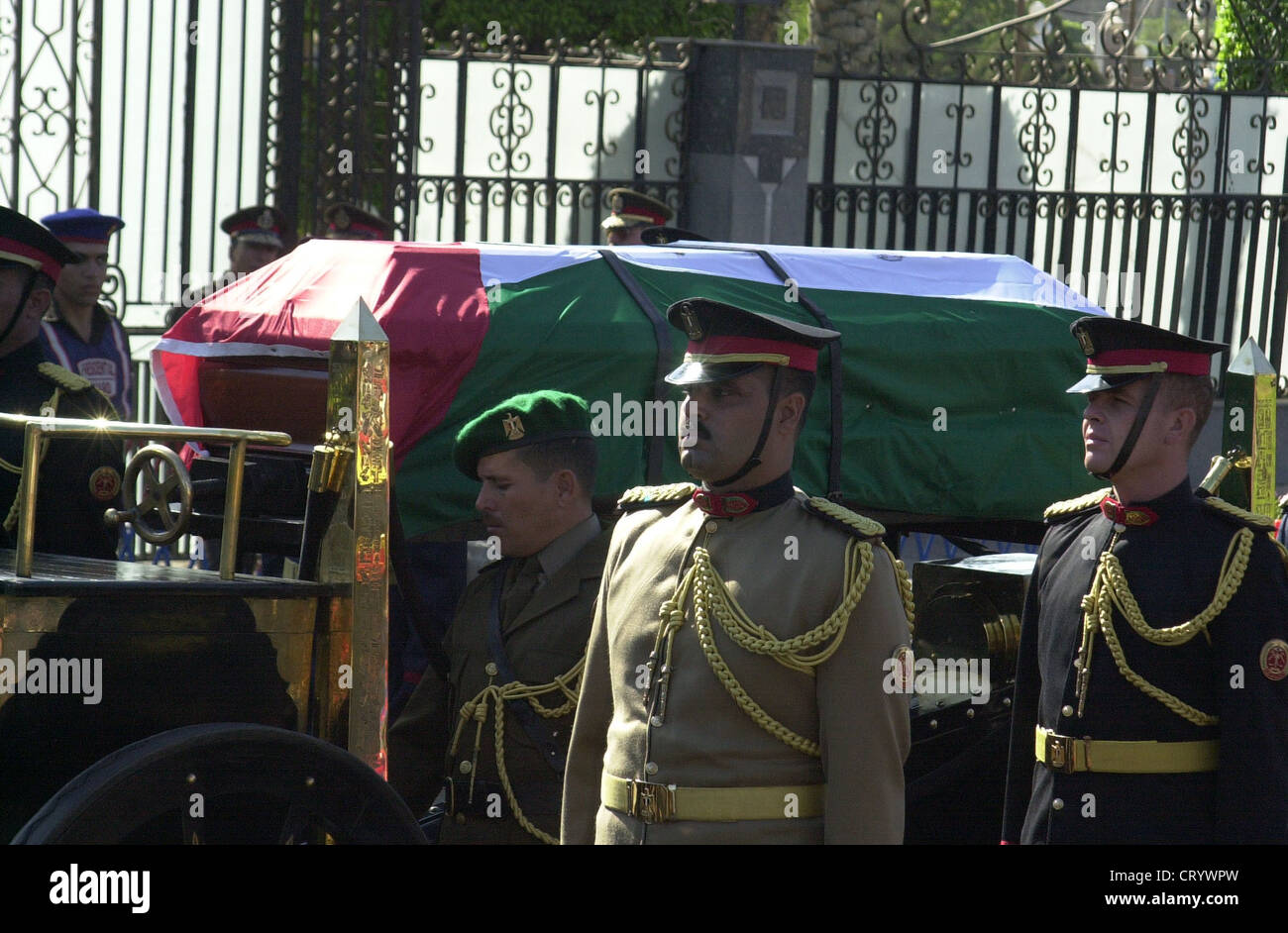 2004 The casket of Palestinian leader Yasser Arafat in the state