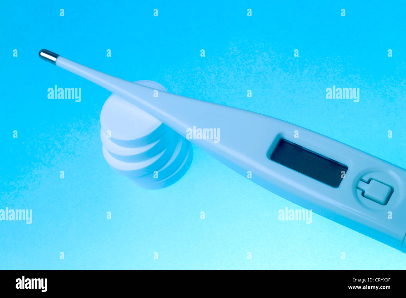 Digital thermometer blue hi-res stock photography and images - Alamy