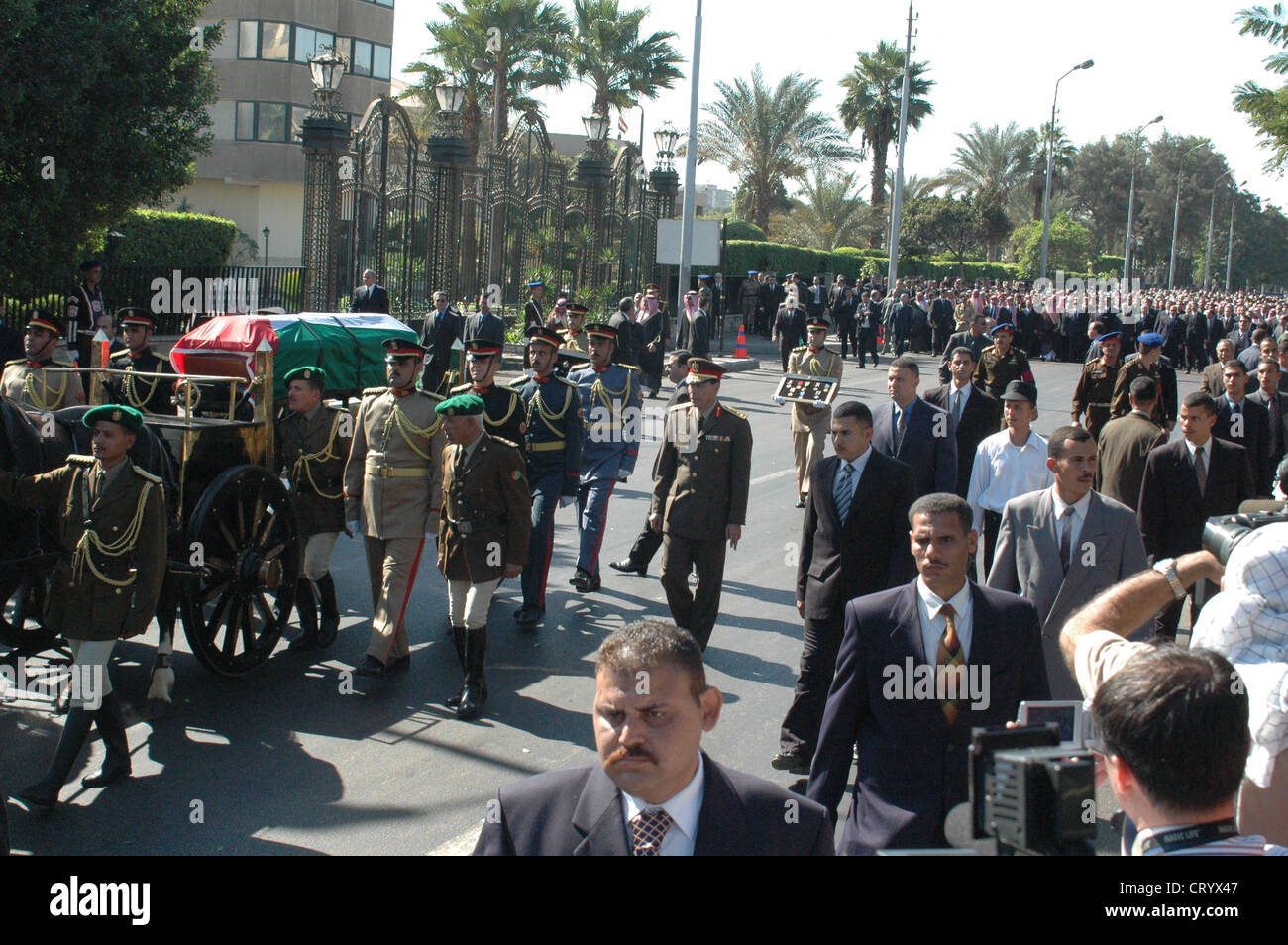 2004 The casket of Palestinian leader Yasser Arafat in the state