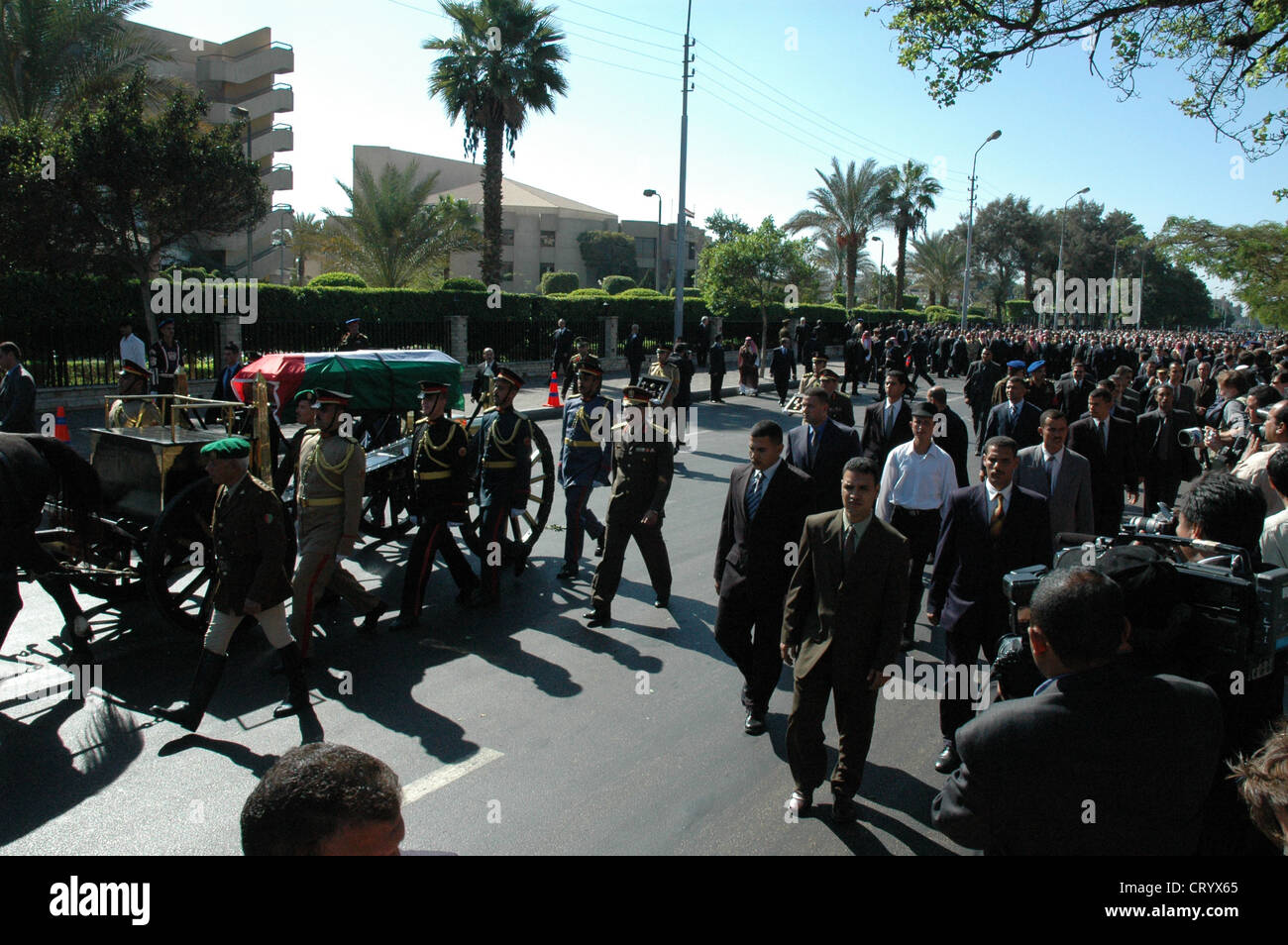 2004 The casket of Palestinian leader Yasser Arafat in the state