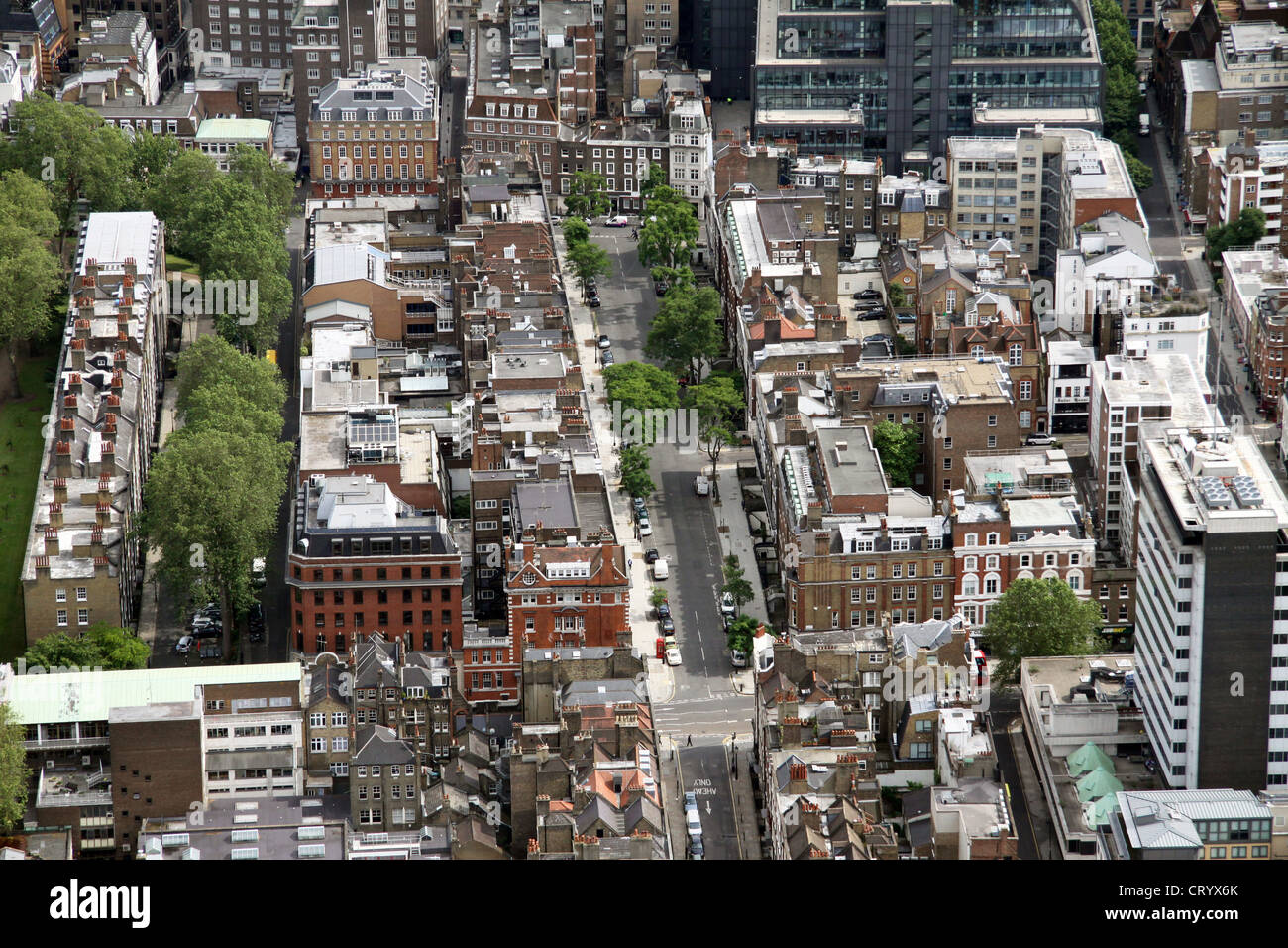 aerial view of Bedford Row & Theobald's Road, London WC1 Stock Photo