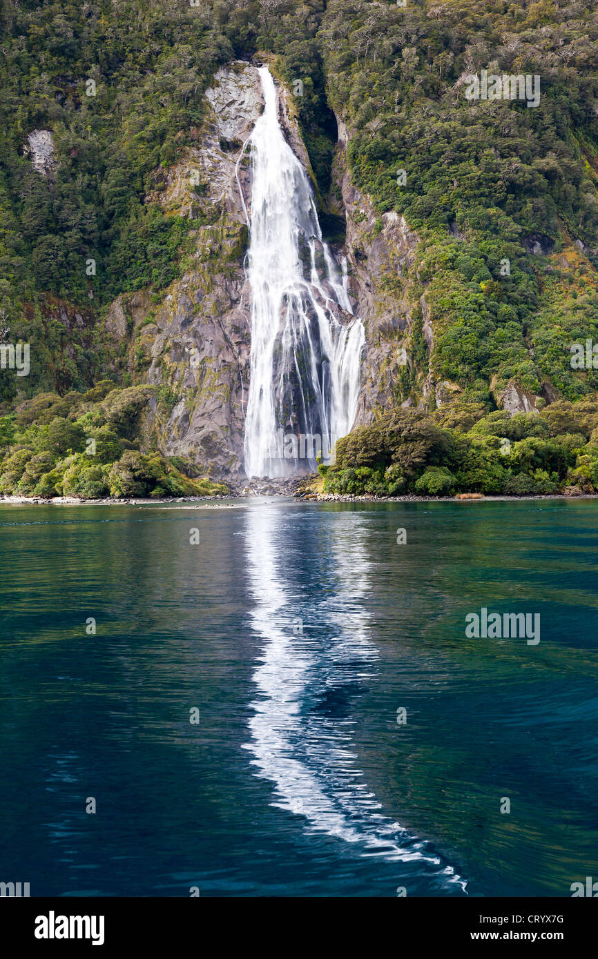 Stirling Falls, Milford Sound, New Zealand Stock Photo