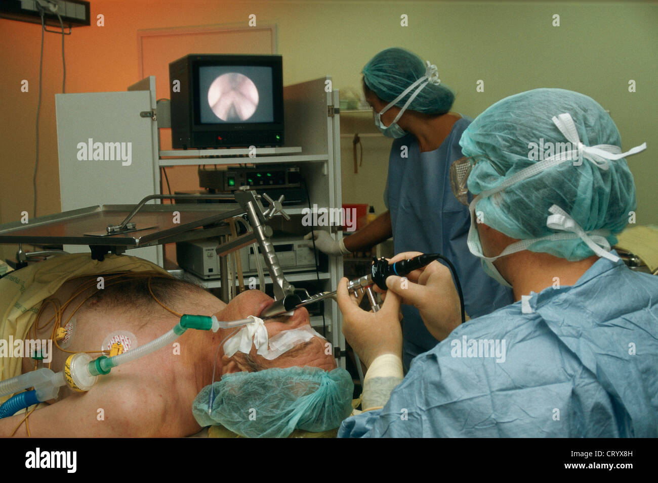 LARYNX, ENDOSCOPY EXAMINATION Stock Photo Alamy