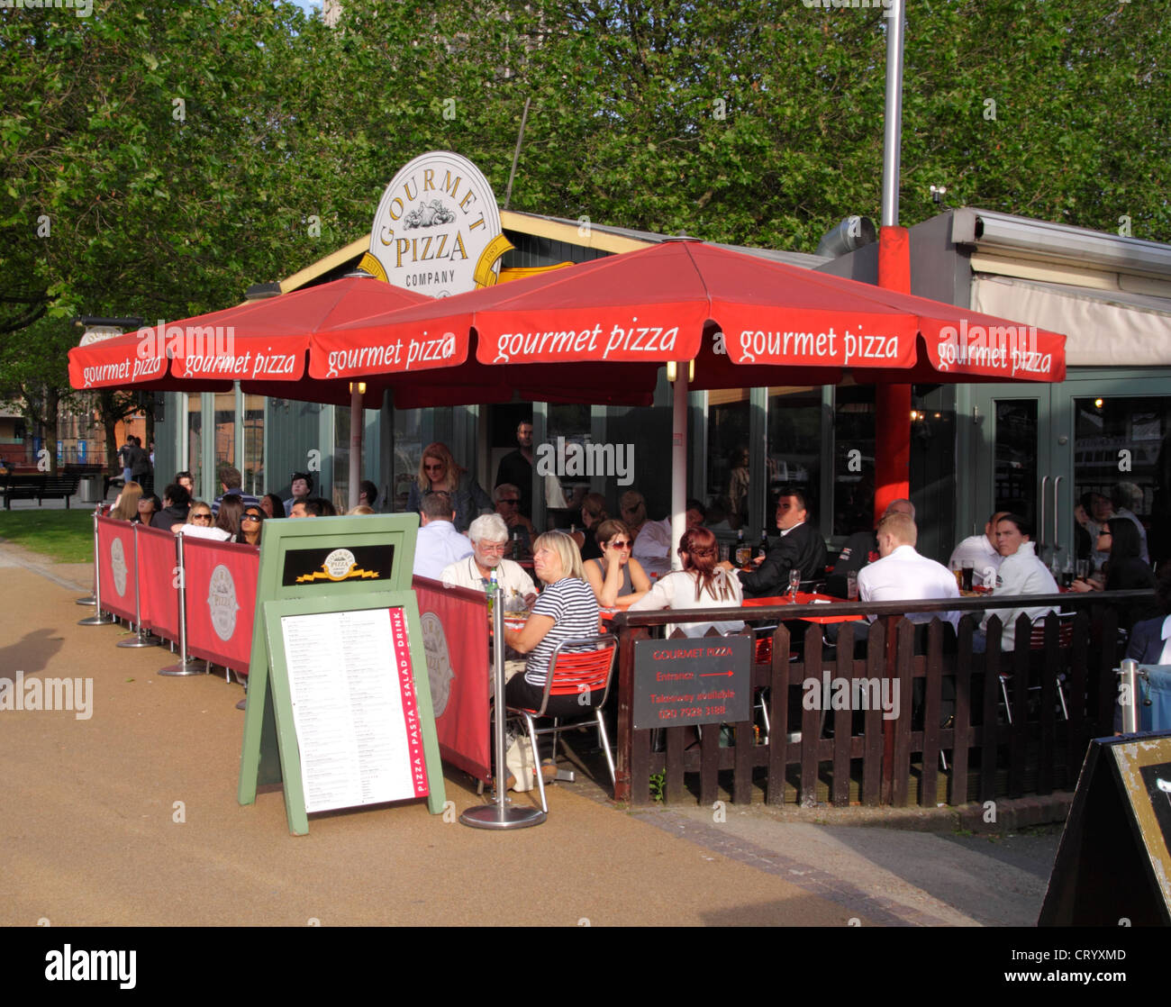 Gourmet Pizza Restaurant Gabriel's Wharf South Bank London Stock Photo