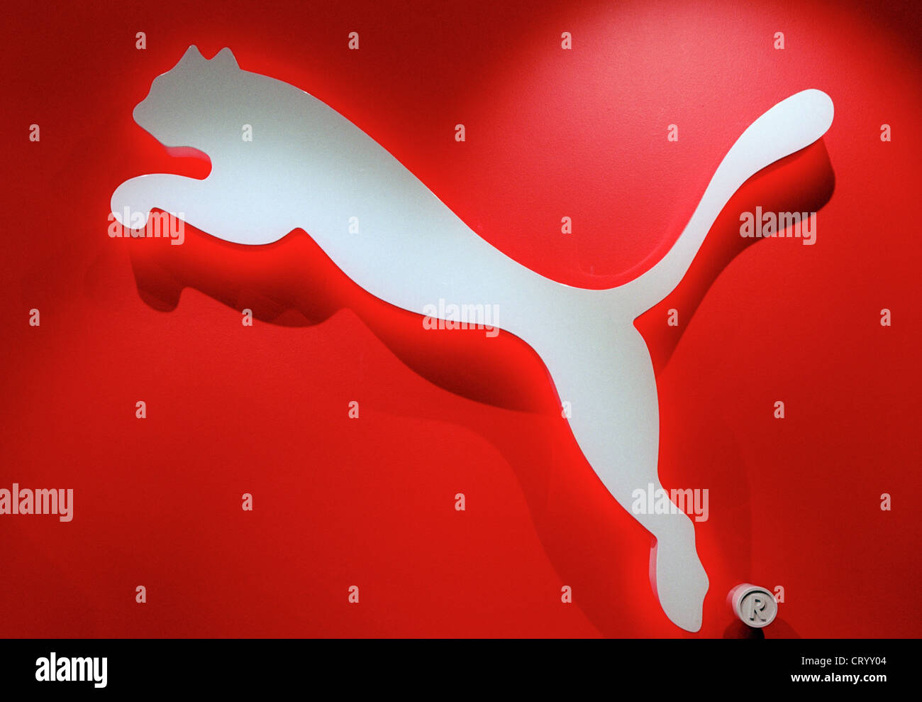 Logo of the sports goods manufacturer PUMA Stock Photo