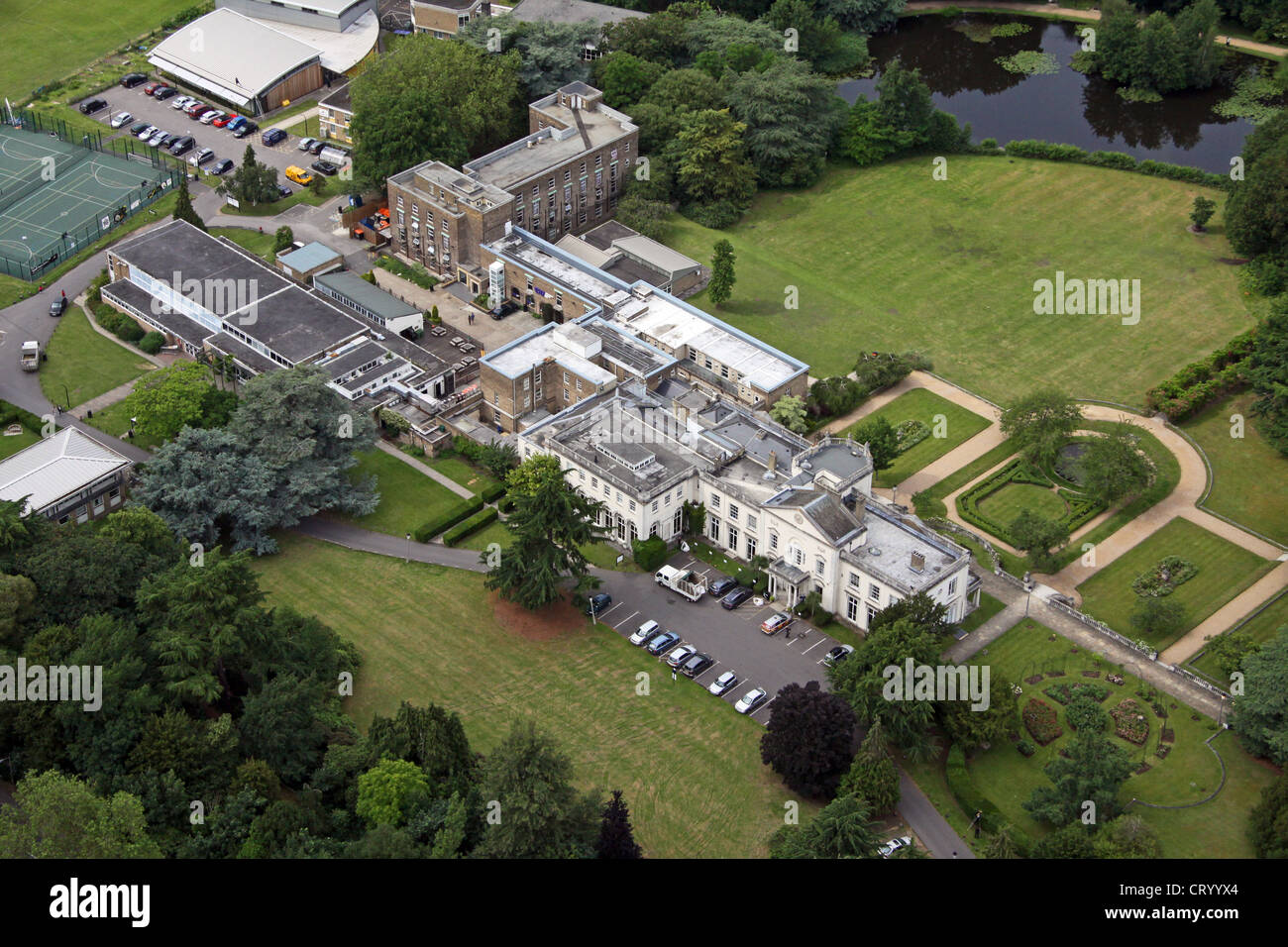 aerial view Froebel College Campus, Roehampton University, London SW15 Stock Photo