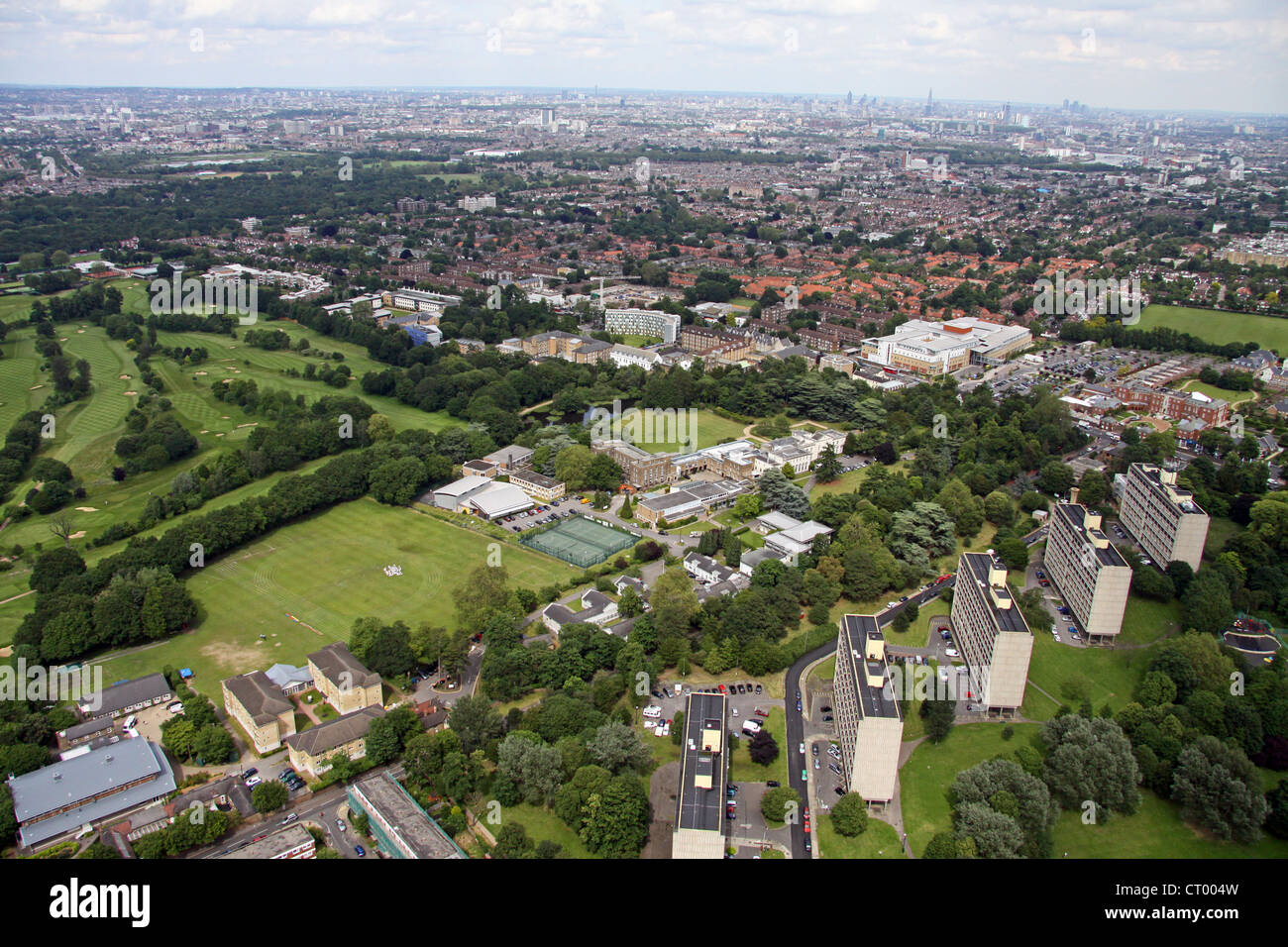 aerial view Froebel College, Roehampton University, London SW15 Stock Photo