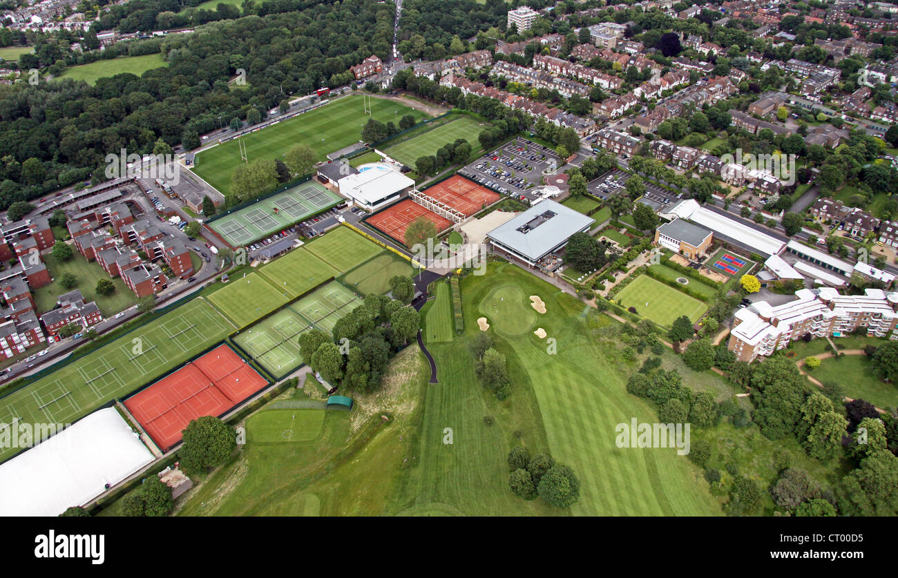 aerial view of Roehampton Sports Club, London SW15 Stock Photo