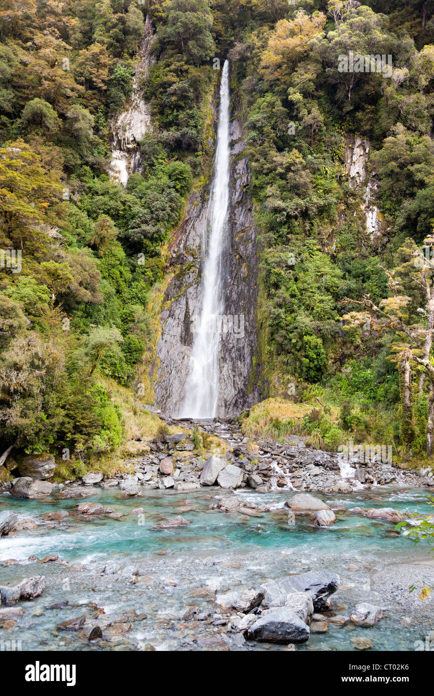 Thunder Creek Falls, New Zealand 2 Stock Photo