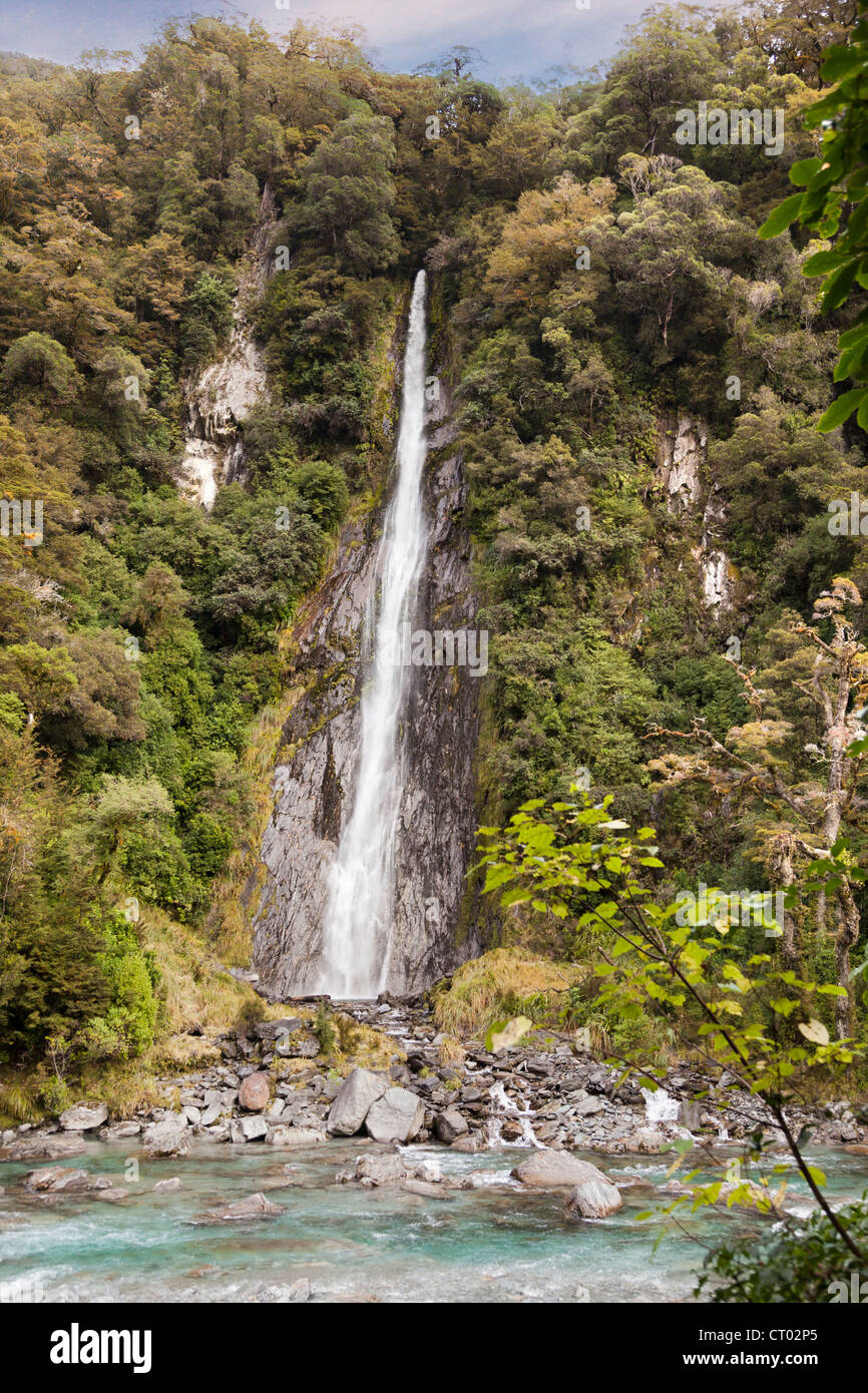 Thunder Creek Falls, New Zealand 3 Stock Photo