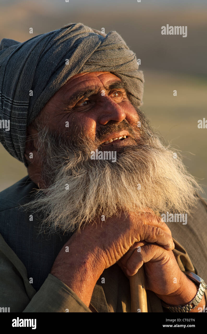 An Afghan shepherd in Samangan Province Stock Photo