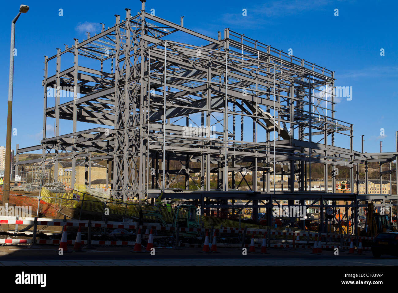 Construction of the Broad Street plaza, Halifax, West Yorkshire Stock