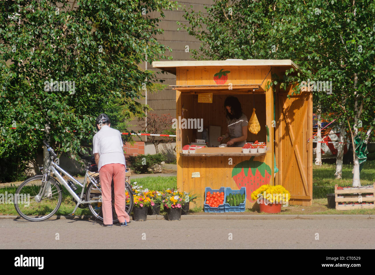 Wooden kiosk hi-res stock photography and images - Alamy