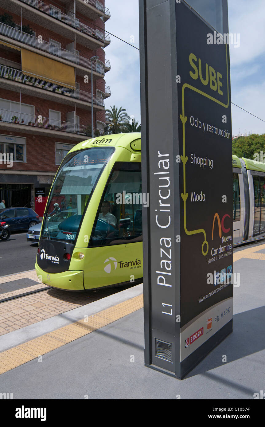 Murcia Tram Line 1, Spain, Opened in June 2011 trams run from Estadio
