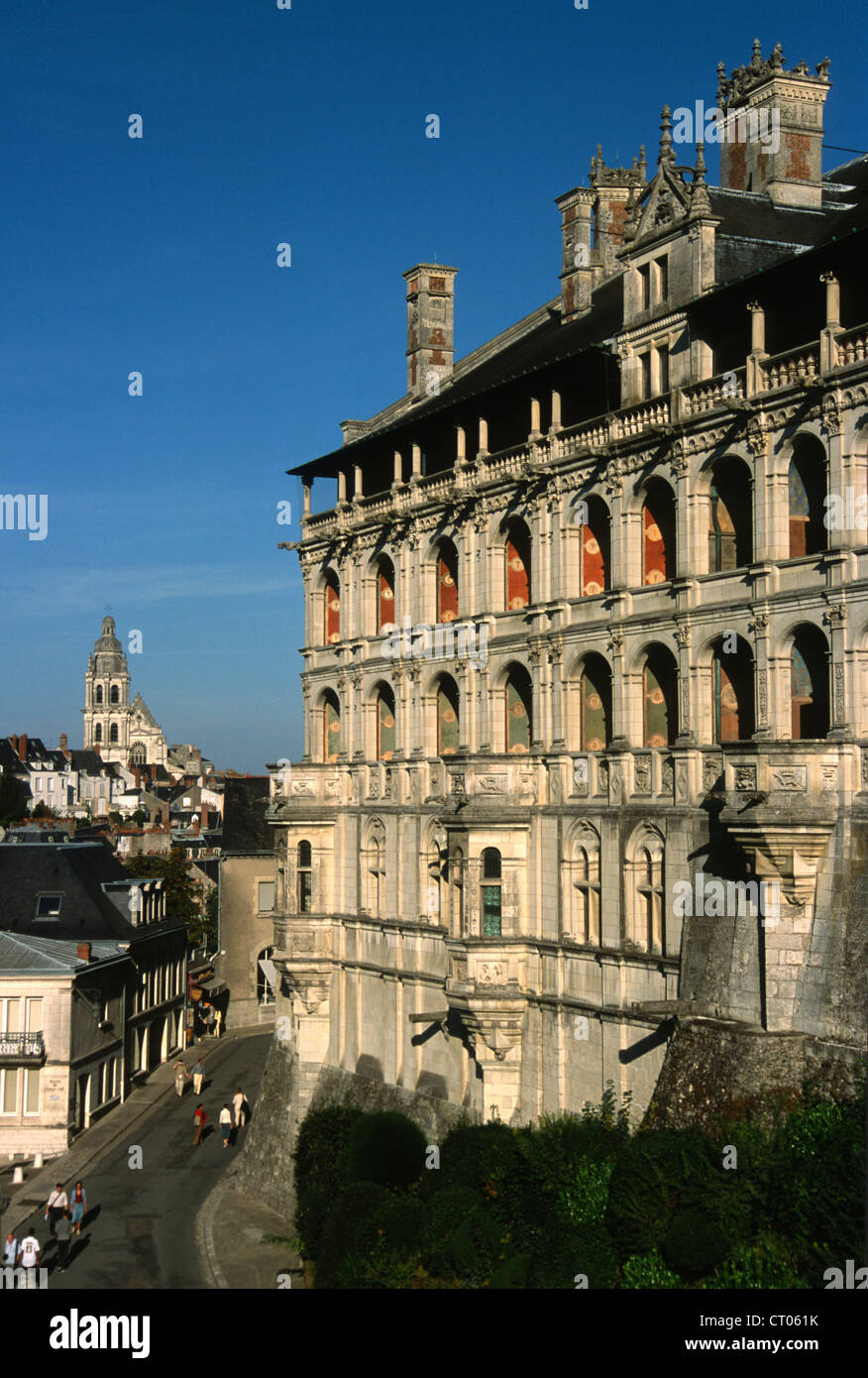 France, Loire Valley, Blois, Chateau, castle, Facade de Loges, Stock Photo