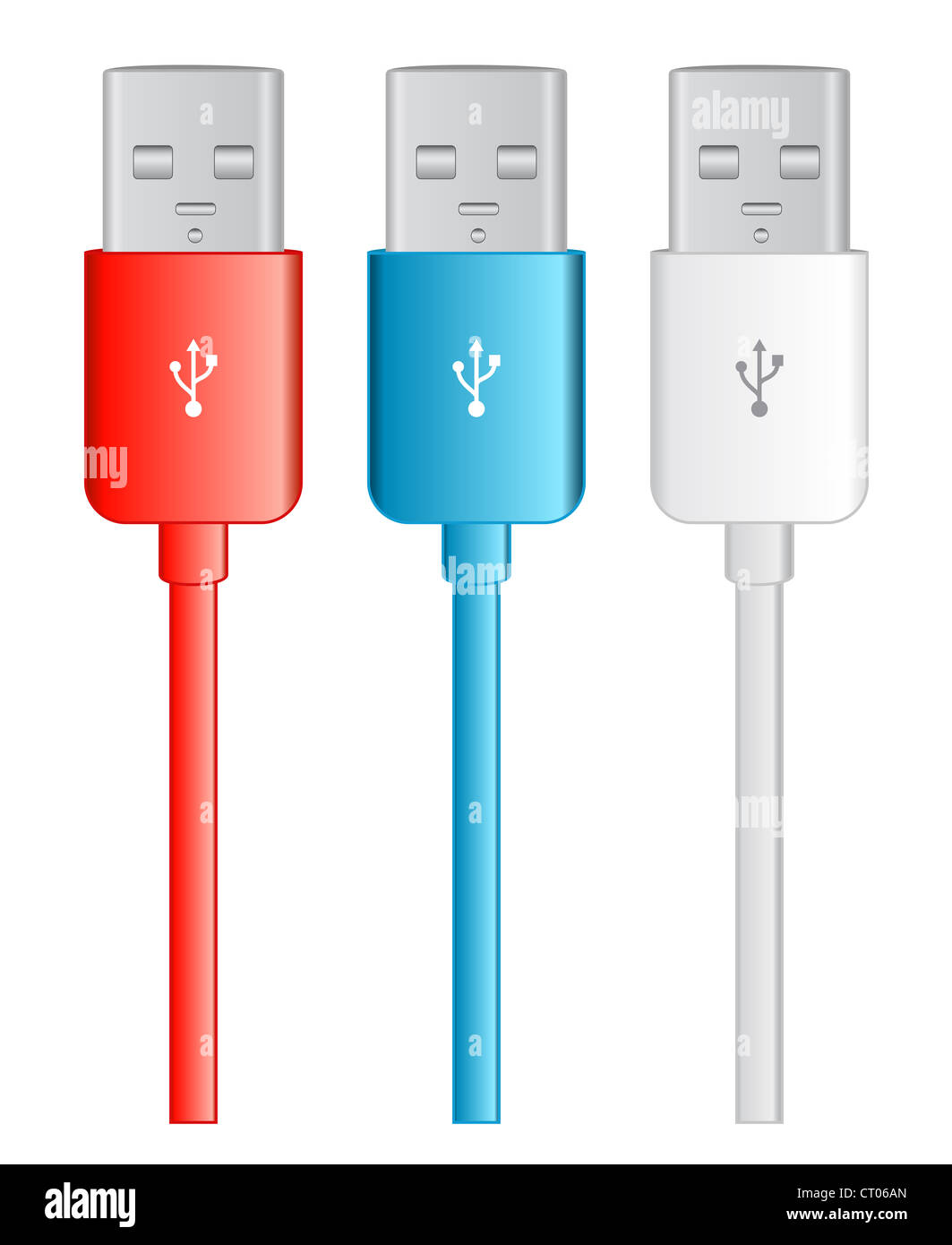 three color usb bus, red, blue white Stock Photo - Alamy
