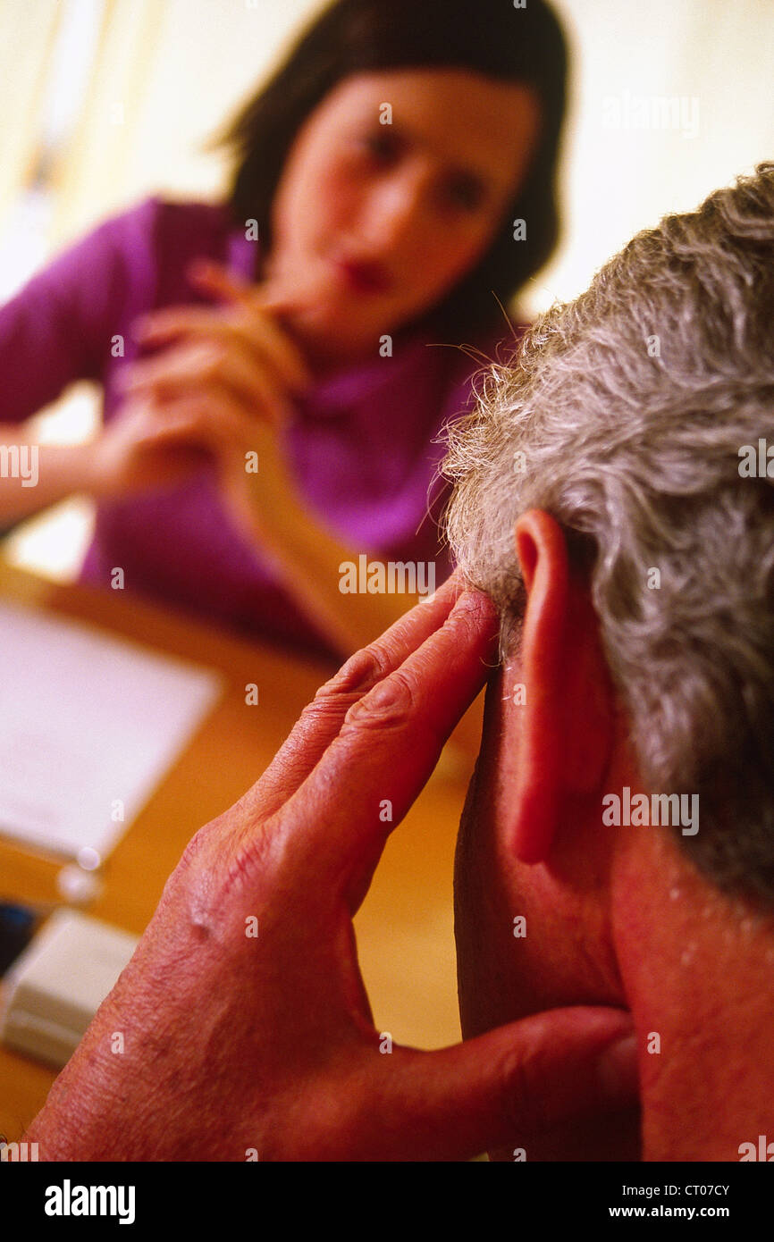 Gloomy care worker elderly hi-res stock photography and images - Alamy