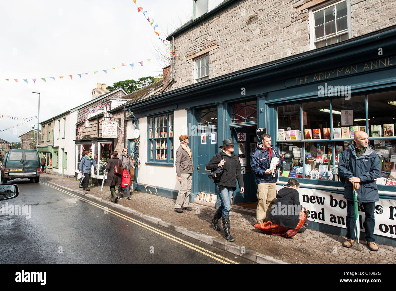 HAY-ON-WYE, Wales - Book shop in Hay-on-Wye in eastern Wales. Described as 'the town of books,' it hosts an annual literary festival known as the Hay Festival. Stock Photo