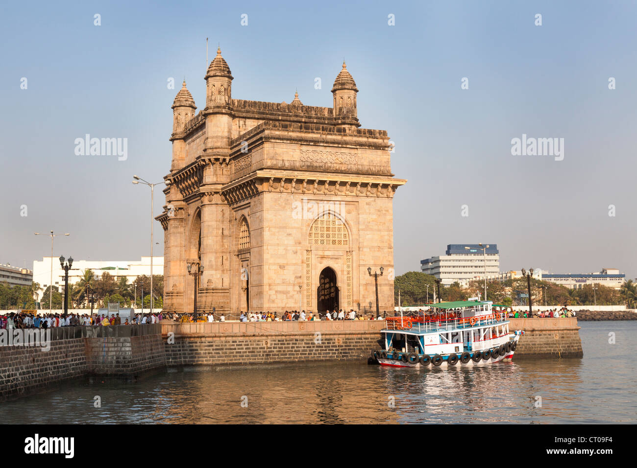 Gateway of India, Mumbai, India, in soft early morning light with harbour Stock Photo